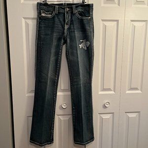 EUC Cowgirl Tuff Wild & Wooly Shimmer Jeans 30x35